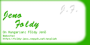 jeno foldy business card