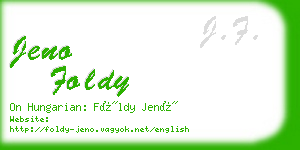 jeno foldy business card